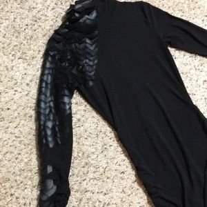 Women feathered Croc pleather Bodycon Dress